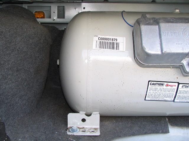 Manchester 16x34 cylindrical tank installed in an Impala.